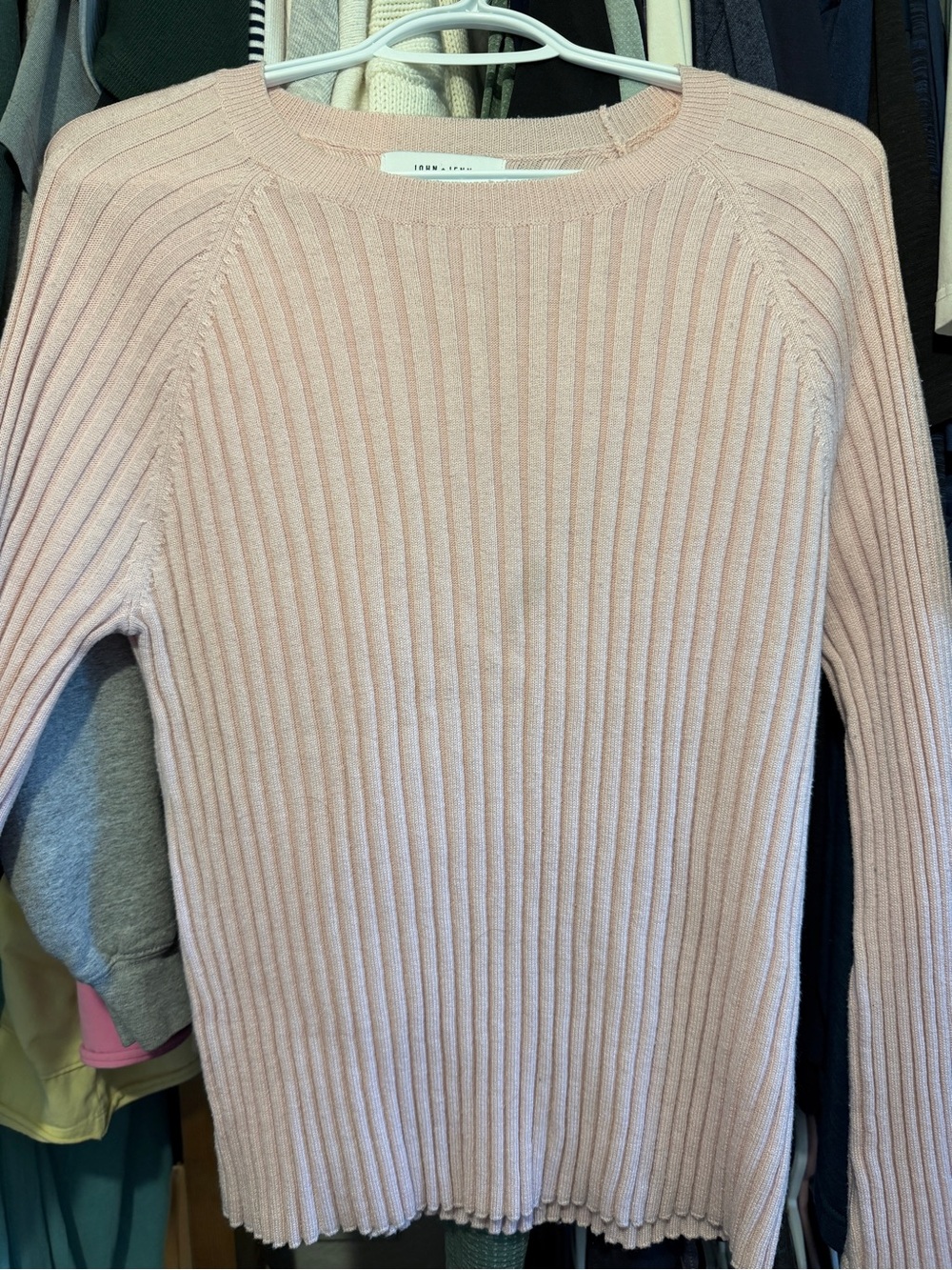 John & Jenn pink bell sleeve sweater